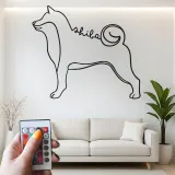Shiba Inu LED-Wandkunst | Individuelle Metall-Silhouette eines Hundes | Minimalistisches Japandi-Hausdekor Geschenk für Tierliebhaber