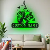 Insegna di Caccia Personalizzata Labrador | Arte da Parete in Metallo LED per Papà Cacciatore | Decorazione per Cani Anatra Personalizzata | Arte per Man Cave e Baita