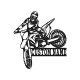 Custom Motocross Rider Led Light Metal Wall Art Personalized Gift for Dirt Bike Enthusiasts Garage or Man Cave Decor 3