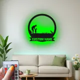Arte da parete LED in metallo da golf personalizzata | Insegna personalizzata padre e figlio | Regalo per papà golfista | Decorazione man cave e home bar