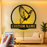 Personalisierte Vogel-Silhouette LED-beleuchtetes Metallschild Geschenk für Naturliebhaber Wohn- oder Garten-Dekor