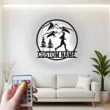 Custom Trail Runner Metal Art | Personalized LED Sign for Mountain Runner | Hiking & Outdoor Wall Decor Gift