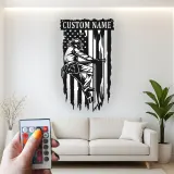 Custom Firefighter Metal Art | Personalized LED Name Sign for Firehouse Decor | Patriotic Wall Decor | Gift for Fireman