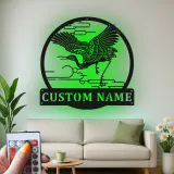 Insegna in metallo LED gru personalizzata regalo per amanti della natura decorazione elegante per soggiorno