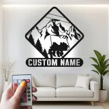 Custom Ski Lift Metal Sign | Personalized Mountain LED Wall Art | Ski Lodge Decor & Gift for Skiers