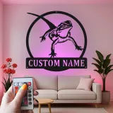 Custom Bearded Dragon Led Light Metal Wall Art Personalized Reptile Lover Gift Unique Bedroom Decor