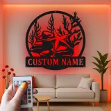 Custom Starfish Metal Sign | LED Nautical Wall Art | Personalized Beach House Decor | Coastal Ocean Scene Light