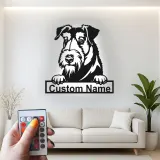Décoration murale en métal personnalisée Schnauzer LED pour un cadeau pour les amoureux des chiens