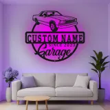 Insegna in metallo LED personalizzata per auto classiche regalo per appassionati di auto decorazione per garage 5