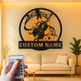 Arte in Metallo per Contrabbasso | Insegna LED Personalizzata per Musicisti | Decorazione per Studio su Misura | Regalo per Musicisti Jazz