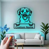 Personalisierte Labrador LED-Licht Metall-Wandkunst für Hundeliebhaber