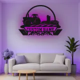Décoration murale en métal personnalisée Tracteur de ferme avec rétroéclairage LED Cadeau pour agriculteur Décor rustique pour maison de campagne