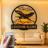 Personalized Heron LED Sign | Custom Metal Wall Art | Outdoor Garden & Patio Decor | Japandi Nature Lover Gift