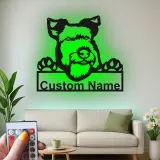 Cartel de metal LED de Schnauzer personalizado, regalo para amantes de los perros, decoración para el salón 1