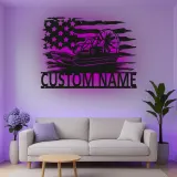 Insegna in metallo personalizzata con luce LED per airboat - Regalo per appassionati di nautica, decorazione per man cave