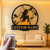 Personalisierte Feen-Silhouette-LED-Metall-Wandkunst – zauberhaftes Geschenk für Sie, für Schlafzimmer oder Gartendeko