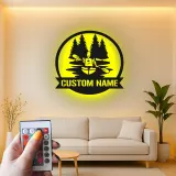 Personalisierte Kajak LED Metallkunst | Individuelles Kanufahrer-Schild | Dekor für das Außenbereich-Ferienhaus Geschenk für Ihn