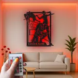 Insegna in metallo personalizzata per atletica | Arte murale LED per atleti | Regalo personalizzato per corridori, saltatori e lanciatori | Decorazione per palestra e casa