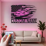 Insegna in metallo personalizzata per Jet Ski con LED | Insegna con nome per imbarcazione per casa al lago | Regalo per appassionati di nautica e decorazione per garage