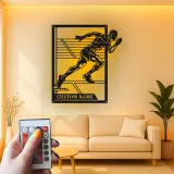 Custom Sprinter LED Sign | Personalized Track & Field Metal Wall Art | Athlete Gift for Coach | Gym Decor