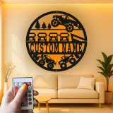 Personalized Monster Truck Sign | LED Metal Wall Art | Custom 4x4 Garage Decor for Man Cave | Off-Road Adventure Gift