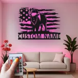 Insegna in metallo LED Bisonte Americano Personalizzata Regalo Patriottico Decorazione Rustica per Amanti della Fauna
