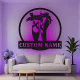 Custom Ballet Shoes Led Light Metal Wall Art Dancer Gift for Ballet Lovers Dance Studio Decor