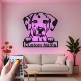 Cartel de metal LED personalizado de Dálmata, regalo para amantes de los perros, decoración para el salón