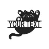 Insegna in metallo personalizzata con silhouette di gatto e luce LED regalo per amanti dei gatti decorazione per camera da letto o soggiorno 3