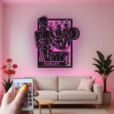 Insegna in metallo personalizzata per batteristi con LED | Insegna in metallo per banda musicale | Regalo per percussionisti e decorazione per sala band