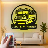 Cartel de metal LED personalizado de autobús escolar, regalo para conductores de autobús, decoración para aula u oficina