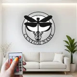 Cartel de metal personalizado con luz LED de libélula, regalo para amantes de la naturaleza, decoración para dormitorio o salón