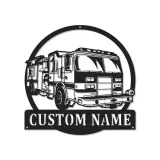 Personalized Firefighter LED Sign | Custom Metal Wall Art | Fire Station Decor | Gift for American Hero