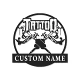 Custom Tattoo Machine Led Light Metal Wall Art Personalized Gift for Tattoo Artists Studio Decor 4