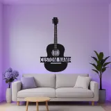 Personalisierte Gitarren-LED-Leuchte | Individuelle Metall-Wandkunst für Musikzimmer | Geschenk für Musiker