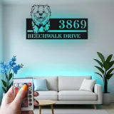 Custom Chow Chow Address Led Light Metal Wall Art Personalized Dog Lover Gift Outdoor Home Decor