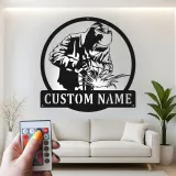 Décoration murale en métal LED personnalisée pour soudeur - Cadeau pour passionnés de soudage, décoration de garage ou d'atelier