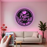 Cartel de metal personalizado con luz LED para bar de café, regalo personalizado para amantes del café, decoración de cocina