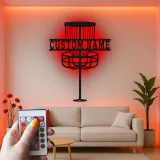 Cartel de metal LED personalizado para cesta de Disc Golf, regalo para jugadores de Disc Golf, decoración de sala de juegos o exterior