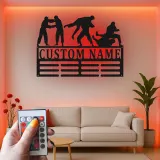 Custom Brazilian Jiu-Jitsu Led Light Metal Wall Art, Personalized Martial Arts Grappling Decor, BJJ Gift for Athletes Gym Room