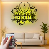 Personalized Nurse Gift | Custom Name LED Metal Sign for Clinic Decor | Floral Medical Wall Art | Nurse Graduation Gift