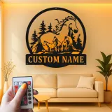 Letrero familiar de caballos personalizado | Decoración mural LED de metal | Decoración ecuestre a medida para casa de campo | Regalo para amantes de los caballos