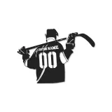 Cartel LED personalizado de jugador de hockey | Decoración mural de metal a medida | Decoración para habitación de aficionados al deporte y regalo para deportistas