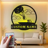 Custom Parasailing Metal Wall Art | Personalized LED Name Sign for Beach House | Nautical Boat & Lake Cabin Decor