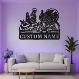Cartel de Metal de Animales de Granja Personalizado | Decoración LED de Establo Personalizada | Arte Mural Rústico para Granjeros y Rancheros