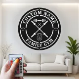 Enseigne de salle de sport personnalisée avec LED | Décoration murale en métal personnalisée pour salle de sport à domicile et studio fitness | Cadeau déco pour salle d’entraînement