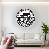 Custom Eat More Meat Led Light Metal Wall Art BBQ Lover Gift Outdoor Kitchen or Grill Area Decor