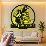 Décoration murale en métal LED personnalisée pour soudeur - Cadeau pour passionnés de soudage, décoration de garage ou d'atelier