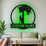 Cartel de metal LED de escalador de árboles regalo personalizado para arboristas decoración de entusiastas del aire libre