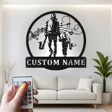 Personalized Saxophone Player LED Sign | Custom Musician & Child Metal Wall Art | Music Room Decor | Gift for Dad